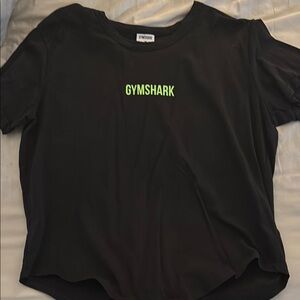 Gymshark Black Tee with Bright Green Logo